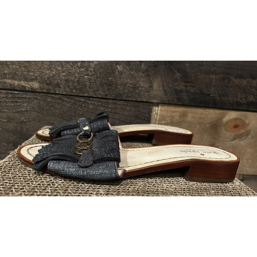KATE SPADE tasseled‎ Fringe sandals with Gold Accent women's USA 7.5 M - Picture 2 of 7
